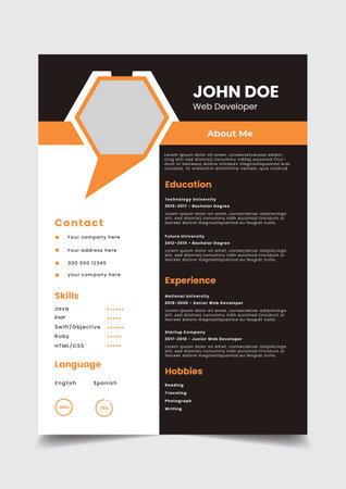 Creative and modern resume or cv templateのイラスト素材