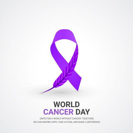 World Cancer Day. Vector illustration. Design element for banner, poster or flyer.のイラスト素材