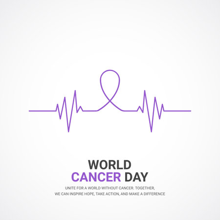 World Cancer Day Vector Template Design Illustration. Suitable for greeting card, poster and bannerのイラスト素材