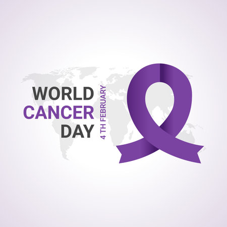 World Cancer Day Vector Illustration. Design Template for Background, Banner or Card.のイラスト素材