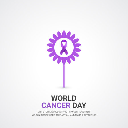 World Cancer Day. Vector Illustration. Design element for banner, poster or flyer.のイラスト素材