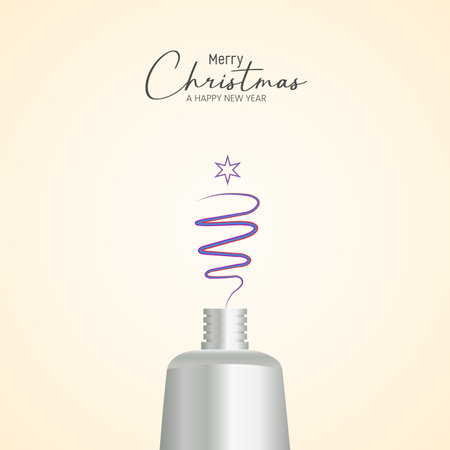 Illustration of a Christmas background with a bottle of moisturizing creamのイラスト素材