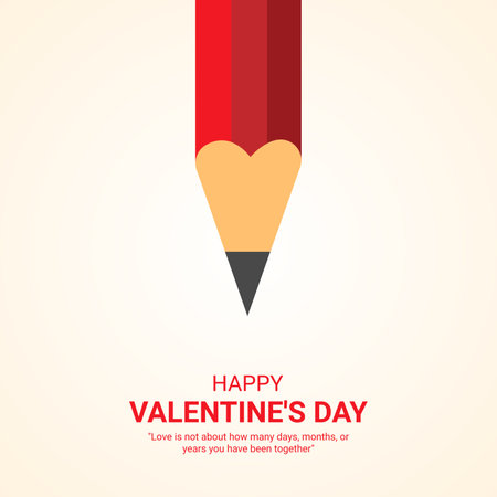 Valentine's day vector background with pencil. Vector illustration.のイラスト素材
