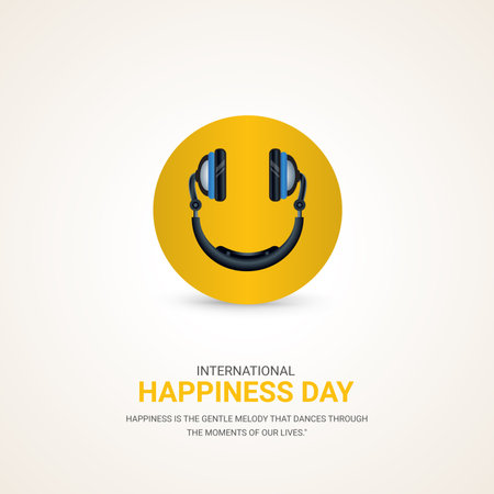 International Happy Earphones Day Vector Design Template. Vector Illustration.のイラスト素材