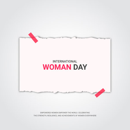 World Women's Day background with torn paper. Vector Illustration.のイラスト素材