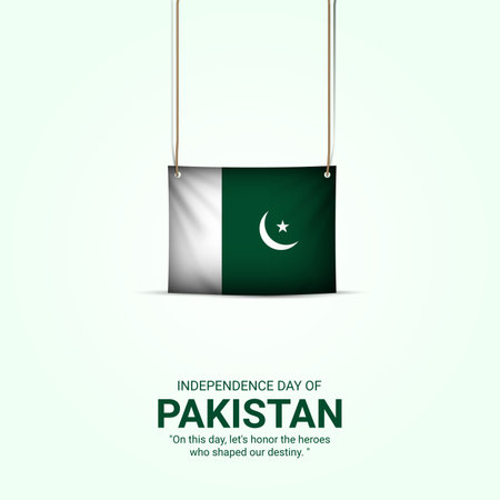 August 14, Pakistan independence day creative design for social media ads vectorのイラスト素材