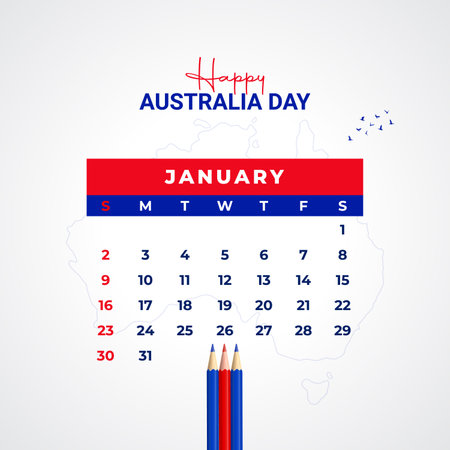 Vector illustration of a Background for Australia Day with the image of Australiaのイラスト素材