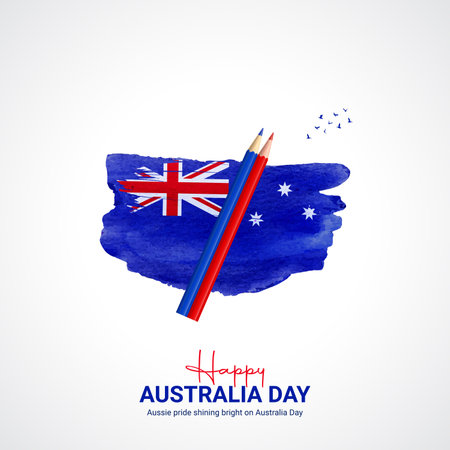 Australia Day Vector Template Design Illustration. Suitable for greeting card, poster and bannerのイラスト素材