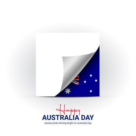 Australia Day greeting card with flag of Australia. Vector design template.のイラスト素材