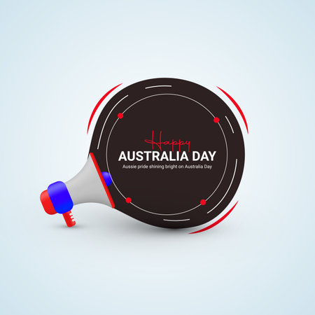 Megaphone with speech bubble. Australia day. Vector illustration.のイラスト素材