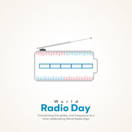 Rattan radio. Vector illustration. Isolated on white background.のイラスト素材
