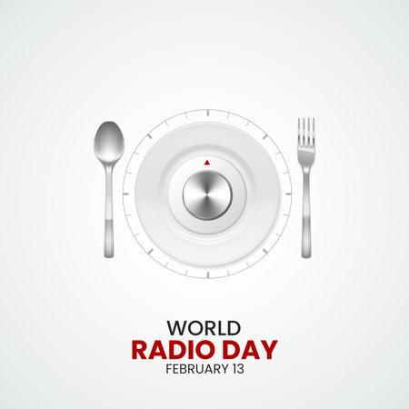 World Radiophilia Day Vector Design Template. Vector Illustrationのイラスト素材