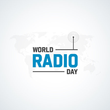 World Radio Day Vector Illustration. World Radio Day Design Template.のイラスト素材