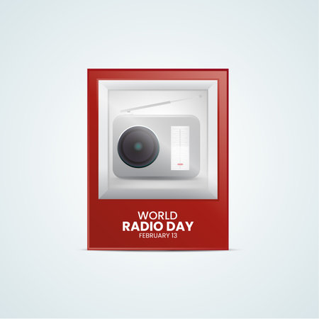 World Radio Day Vector Design Template. Vector Illustration. EPS10のイラスト素材