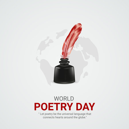 World Poetry Day. Vector illustration. Template for background, banner, card, poster, flyer.のイラスト素材