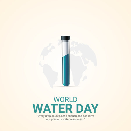 World water day. water day creative ads design March 22. social media poster, vector, 3D illustration.のイラスト素材