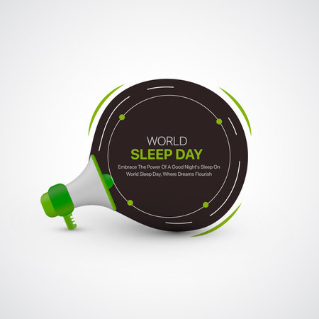 World sleep day. sleep day creative ads design March 15. social media poster, vector, 3D illustration.のイラスト素材