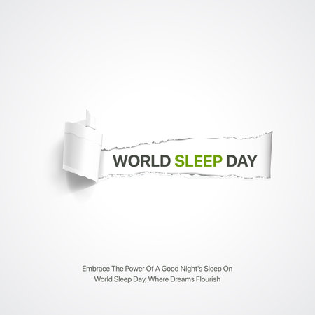 World sleep day. sleep day creative ads design March 15. social media poster, vector, 3D illustration.のイラスト素材