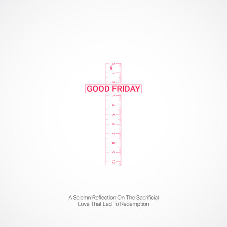 Good Friday. Good Friday creative ads design March 29. social media poster, vector, 3D illustration.のイラスト素材