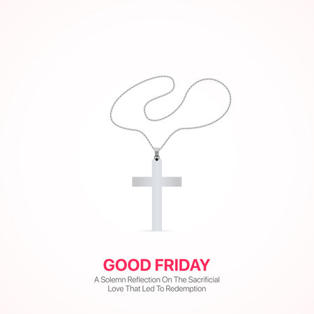 Good Friday. Good Friday creative ads design March 29. social media poster, vector, 3D illustration.のイラスト素材