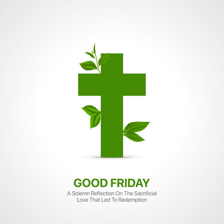 Good Friday. Good Friday creative ads design March 29. social media poster, vector, 3D illustration.のイラスト素材