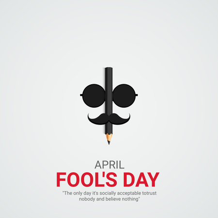 april fools day. april fools day creative ads, social media ads banner, poster 3d illustrationのイラスト素材