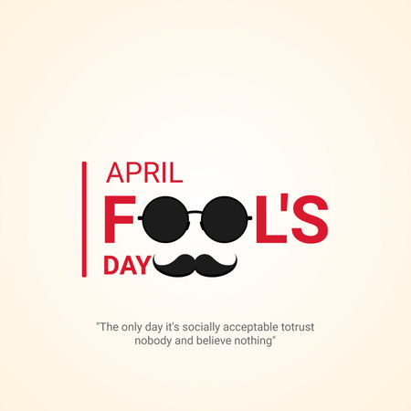 april fools day. april fools day creative ads, social media ads banner, poster 3d illustrationのイラスト素材