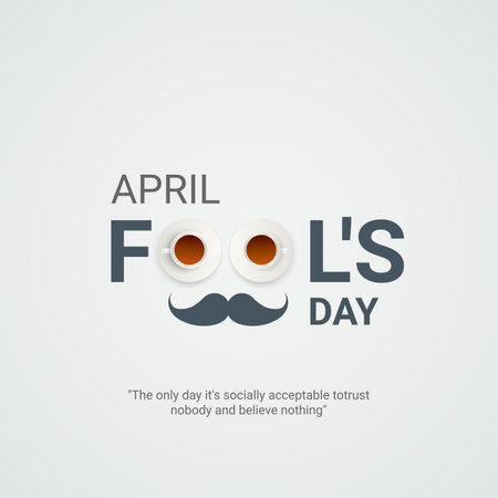 april fools day. april fools day creative ads, social media ads banner, poster 3d illustrationのイラスト素材