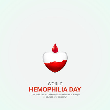world hemophilia day. world hemophilia day creative ads design April 17. social media poster, vector, 3D illustration.のイラスト素材