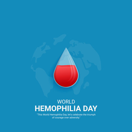 world hemophilia day. world hemophilia day creative ads design April 17. social media poster, vector, 3D illustration.のイラスト素材