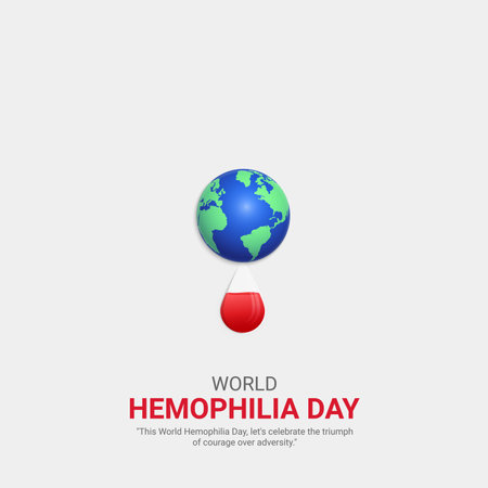 world hemophilia day. world hemophilia day creative ads design April 17. social media poster, vector, 3D illustration.のイラスト素材