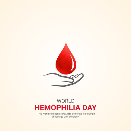 world hemophilia day. world hemophilia day creative ads design April 17. social media poster, vector, 3D illustration.のイラスト素材