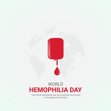 world hemophilia day. world hemophilia day creative ads design April 17. social media poster, vector, 3D illustration.のイラスト素材