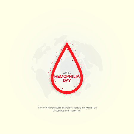 world hemophilia day. world hemophilia day creative ads design April 17. social media poster, vector, 3D illustration.のイラスト素材