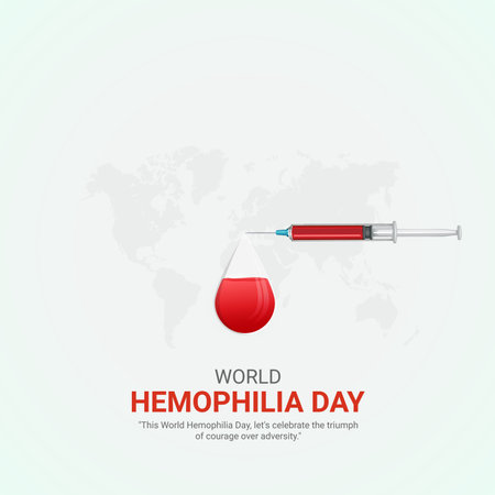 world hemophilia day. world hemophilia day creative ads design April 17. social media poster, vector, 3D illustration.のイラスト素材