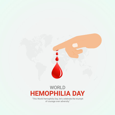 world hemophilia day. world hemophilia day creative ads design April 17. social media poster, vector, 3D illustration.のイラスト素材