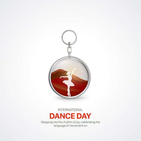 International Dance Day. Dance Day creative ads design April 29. social media poster, vector, 3D illustration.のイラスト素材