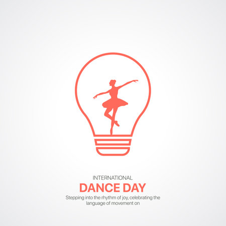 International Dance Day. Dance Day creative ads design April 29. social media poster, vector, 3D illustration.のイラスト素材
