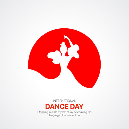 International Dance Day. Dance Day creative ads design April 29. social media poster, vector, 3D illustration.のイラスト素材