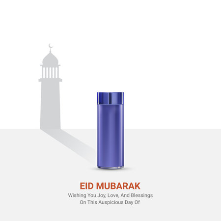 Eid Mubarak. Eid Mubarak creative ads design. social media poster, vector, 3D illustration.のイラスト素材