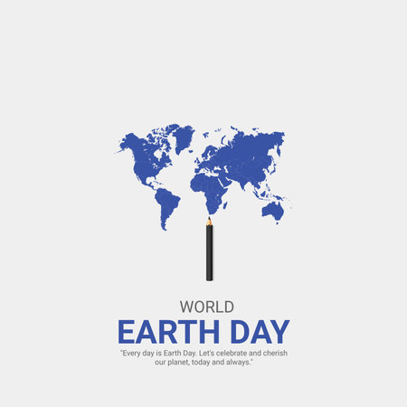world earth day. earth day creative ads design April 22. social media poster, vector, 3D illustration.のイラスト素材