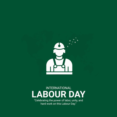 international Labor Day. Labor Day creative ads design May 1. social media poster, vector, 3D illustration.のイラスト素材