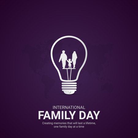 international family day. international family day creative ads design. social media post, vector, 3D illustration.のイラスト素材