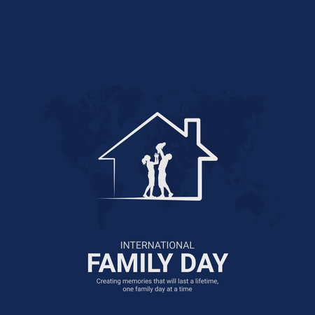 international family day. international family day creative ads design. social media post, vector, 3D illustration.のイラスト素材