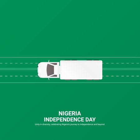 nigeria independence day. nigeria independence day creative ads design. social media post, vector, 3D illustration.のイラスト素材