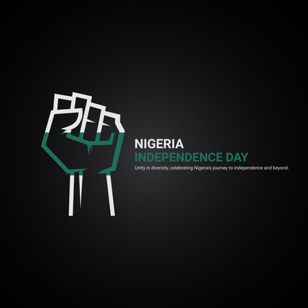 nigeria independence day. nigeria independence day creative ads design. social media post, vector, 3D illustration.のイラスト素材