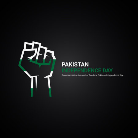 pakistan independence day. pakistan independence day creative ads design. post, vector, 3D illustration.のイラスト素材
