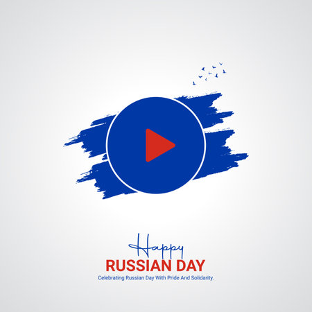 russian independence day. russian independence day creative ads design, 12 june. social media poster, vector, 3D illustration.のイラスト素材