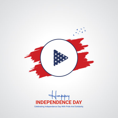 united states independence day. united states independence day creative ads design. social media poster, vector, 3D illustration.のイラスト素材