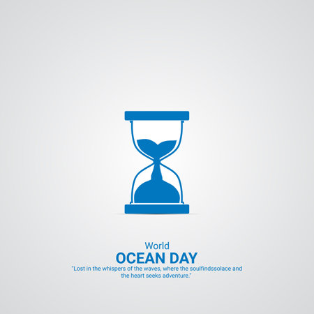 world Oceans creative ads world Oceans day june 8th poster banner vector illustration 3d